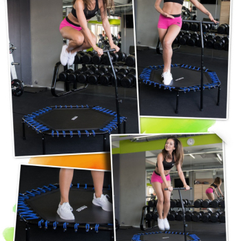 Trampolina Fitness z Uchwytem - Niebieska