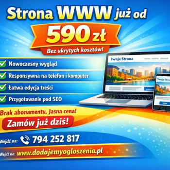 Strona internetowa już od 590 zł - BEZ PRZEPŁACANIA! + DODAWANIE OGŁOSZEŃ
