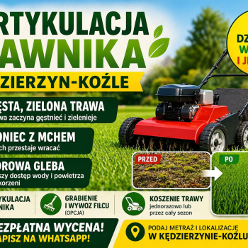 Wertykulacja trawnika w Kędzierzynie-Koźlu | Koszenie Trawnika