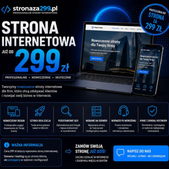 Nowoczesna strona internetowa za 299 PLN | Wystawiamy faktury